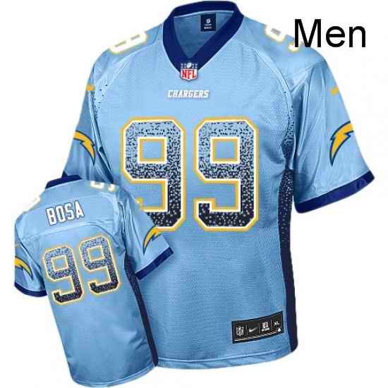 Men Nike Los Angeles Chargers 99 Joey Bosa Elite Electric Blue Drift Fashion NFL Jersey